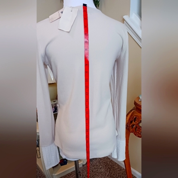 Hem & Thread Colorblock Sweater Taupe/Cream NWT  S - Picture 8 of 11